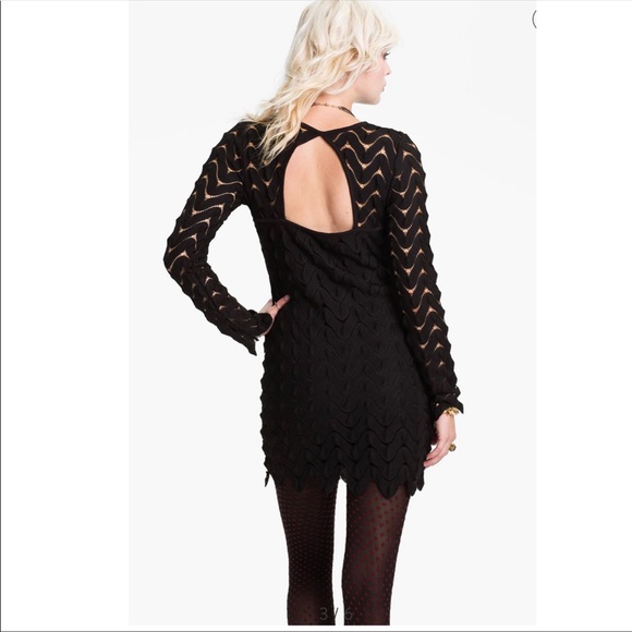 Free People Wild Thing Black Zigzag Minidress - Picture 5 of 8